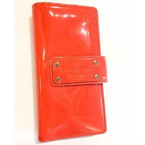 KATE SPADE PASADENA PATENT STACY CORAL WALLET